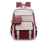 Cartable léger ergonomique sac à dos garçons filles adolescents bretelles rembourrées confortables usage quotidien design robuste idéal école et loisirs finition -déchirure maintien (Red, One Size)