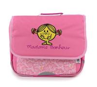 Cartable - MADAME BONHEUR - 35cm - 1 compartiment - Rose - Polyester - Enfant