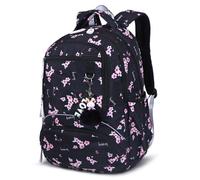 cartable mignon étudiant école sac à dos imprimé sac à dos étanche école primaire livre sacs pour adolescentes enfants Black flower