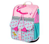 Cartable pour fille de première aagl - Sac à dos ergonomique pour enfants - Sac à dos d'école avec sangle de poitrine - Cartable d'école primaire, flamant rose, S