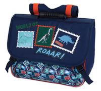 Cartable - Primaire - Bleu marine - 2 compartiments - 38x16x34cm - Dinosaures