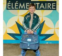 Tann's Cartable scolaire Merlin - 38 cm - 2 compartiments - Poche pour gourde - Bleu