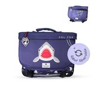 Cartable Réversible 2 Compartiments Shark - 38 Cm Bleu M