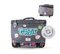 Cartable Réversible 2 Compartiments Street Art - 38 Cm Gris M