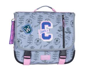 Cartable Scolaire Fille 2 Compartiments Dos Renforcé Camps Girl 38 Cm Gris / Rose / Bleu TU