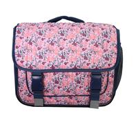 Bagtrotter – Cartable 38 cm, Fleurs, 2 compartiments, poche sous rabat, poche bouteille, bretelles