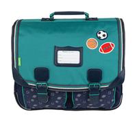 Tann's - Cartable 41cm Les Fantaisies Alexandre Vert - Broderies Ballons Basket Foot Rugby - Cartable Scolaire garçon 2 Soufflets - CE2 CM1 CM2