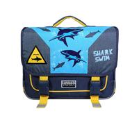 Bagtrotter Cartable Vorax 38 cm – Bretelles rembourrées – Bandes réfléchissantes – Bleu Requin