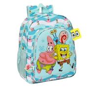 Cartable - Spongebob - Stay positive - Bleu Blanc - 32x38x12 cm - Rembourrage ergonomique