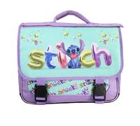 Cartable stitch et angel 38cm bleu 2 compartiments rabat réversible primaire