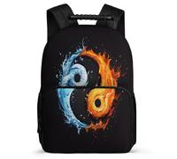 Cartable Tai Chi Thème Enfants 6-10 Ans Cartable Water And Fire pour Fille Garçon CE1 CE2 Bookbag, Poches Latérales Léger Durable Promenade Randonnée