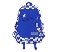 Cartable - TD® - Sac en damier - Nylon anti-éclaboussures - Grande capacité - Bleu