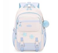 Cartables Sac à dos d'école mignon et spacieux avec décoration étoile for adolescents, élèves du primaire et du secondaire, comprenant une trousse assortie Fournitures scolaires(Blauw,1pcs)