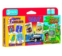 Cartamundi Lot de 3 Jeux de Cartes pour Enfants - Jungle Snap, Paires sur Roues et familles heureuses, très Amusant pour Les Enfants de 4 Ans et Plus