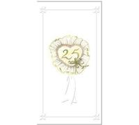 Carte 10x23cm + enveloppe 25e anniversaire