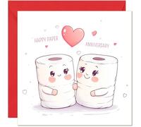 Carte 1er anniversaire de mariage - Anniversaire de papier - Avec enveloppe rouge