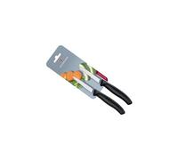 Victorinox Swiss Classic, Set de couteaux à éplucher et à légumes, 2 pièces, Lame extra-tranchante, Aiguisage droit pour des coupes précises, 8 cm, Acier inoxydable, Noir
