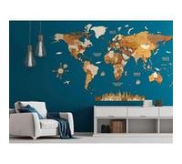 Carte 3D du monde en bois - MEGA Explorer (300x175 cm) - magnifique décoration murale Multi-couleurs G