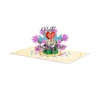 Carte 3D papillon - Grande couverture de carte postale amusante de 12,7 x 17,7 cm | Salutation pour femme, maman, fête, remerciement, événement de célébration, carte de fête des mères, carte