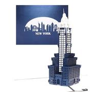 Carte 3D Pop Up « New York - Skyline & Crysler Building » - Carte de souvenir et de bon de voyage aux États-Unis, Amérique - Carte d'invitation et emballage cadeau