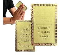 Carte à collectionner en cuivre Sanskrit de 7,5 cm - Pure Coppers Keepsake - Cartes de bénédiction en métal de bon augure pour la famille, les amis, la présentation de voyage et la collection