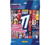 Carte à collectionner Panini Foot 2025-2026 Ligue 1 McDonald's 5 pochettes + album offert Multicolore