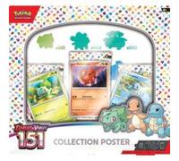 Cartes Pokémon Coffret Poster - ASMODEE - Bulbizarre, Salamèche, Carapuce - Extension Écarlate et Violet - 151