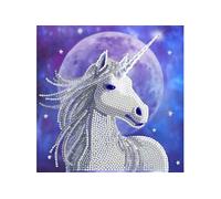 Carte à diamanter - Licorne cosmique - 18 x 18 cm - Crystal Art