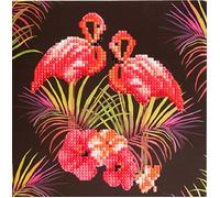 Kit de cartes de peinture diamant Crystal Art Flamants roses Cr ez votre propre kit de cartes 18 x 18 cm partir de 8 ans