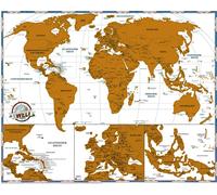 Carte à gratter Cartes géographiques - Carte à gratter - Carte du monde politique Mini