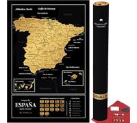 Carte à Gratter de l'Espagne pour Marquer les Voyages - Grande Carte à Gratter - Carte de l'Espagne à Gratter par Provinces et Villages - Scratch off Spain Map - Scratchable Spain Poster