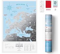 Carte à gratter de l'Europe Carte de voyage de l'Europe argentée