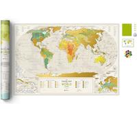 Carte à gratter du monde carte de voyage géographie monde