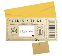 Carte à gratter Golden, Tickets Dorés, Bon Cadeau à Remplir soi-même avec autocollant à gratter, Carte Cadeau Surprise Personnalisable pour Mariage, Grossesse, Saint-Valentin, Annonce Anniversaire