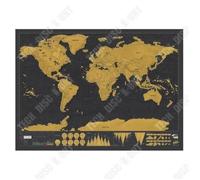 Carte à gratter mondiale - TD® - Grande Carte Or & Noir - 82,5 x 59,5 cm - Décorative - Mixte