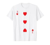 Carte à jouer au blackjack avec trois cœurs T-Shirt