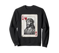 Carte à Jouer chrétienne Vintage Jésus Christ Roi de cœurs Sweatshirt