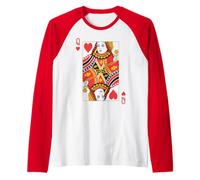 Carte à Jouer Queen of Hearts | Royal Flush Group Costume Manche Raglan