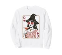 Carte à Jouer Vintage Queen of Hearts Witch Cocktail Sweatshirt