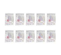 Carte à message complémentaire, violet1 | Lot de 10 notes de vœux pliables en papier avec motif bouquet 3D, 98 x 67 mm