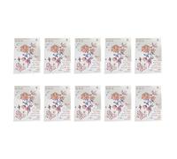 Carte à message pliable Motif bouquet Rouge | Lot de 10 inserts de vœux en papier 3D pour notes florales et inscriptions décoratives sur le devant