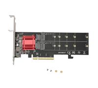 Carte adaptateur double M.2 PCIe NVMe avec fonction de bifurcation PCIe et SSD de bande passante de 2 Go/s vers PCIE 3.1 X8 X16 prenant en charge le SSD NVMe 2230 2242 2260 2280