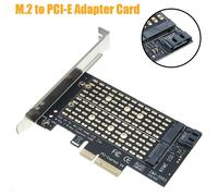 Carte Adaptateur M.2 Ngff Vers Ordinateur De Bureau, Pci-E X4 X8 X16 Nvme Sata Dual Ssd Express, Réglable Pour M-Key Et B-Key, M.2