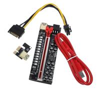 Carte Adaptateur Pcie Riser 1x vers 16x, Pcb, 1 Lot | Connecteurs 16a 6 Broches, Câblage pour Extension Gpu de Minage, Liaison Stable Couleur Aléatoire