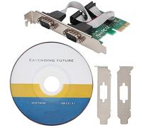 Carte Adaptateur série ST316 PCI-E à 2 Ports RS232, Carte d’Extension série PCI Express Double DB9 avec mémoire Tampon FIFO de 256 octets pour PC de Bureau, prenant en Charge des