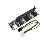 Carte Adaptateur SlimSAS 8i X2 à 2 Vers PCIe 4.0 X16 SFF8654 Riser Card GEN4 pour Carte Graphique Réseau GPU 6 Broches