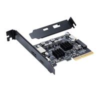 Carte adaptateur USB PCIe Type C PCI-Express 4X vers USB 3.2 Gen 20 Gbit/s 20 Go, sans pilote pour Windows