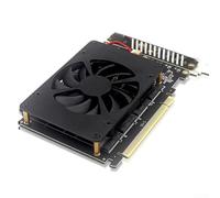Carte adaptateur ventilateur pour M.2 Nvme Ssd vers PCie X16 Splitter avec 4 disques Soft Raid Support et système de refroidissement actif à roulement à billes Noir