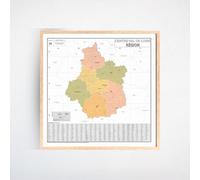 Carte Administrative de la Région Centre-Val de Loire - Poster Plastifié 120x120cm