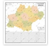 Carte Administrative de la Région Occitanie - Poster Plastifié 120x120cm